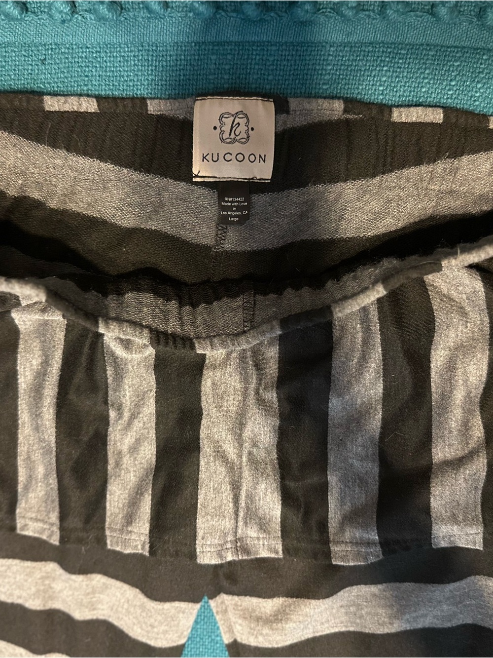 Kucoon Black & Gray Striped Flare Pants Festival Bohemian Bellydance - Picture 2 of 4